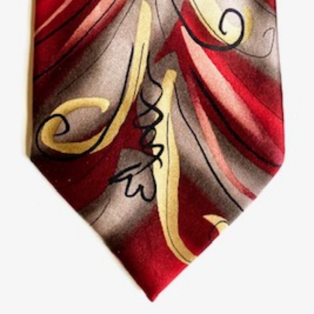 Jerry Garcia Red Silk Designer Necktie